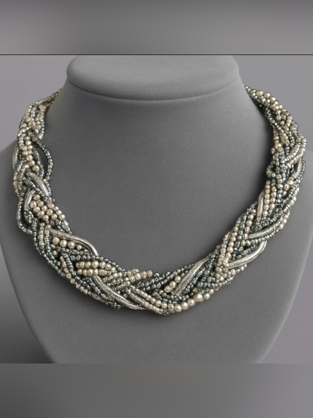 Premier Designs INTERWOVEN Collar Multi-strand Braided Necklace NWOT 17"+ 5 #449